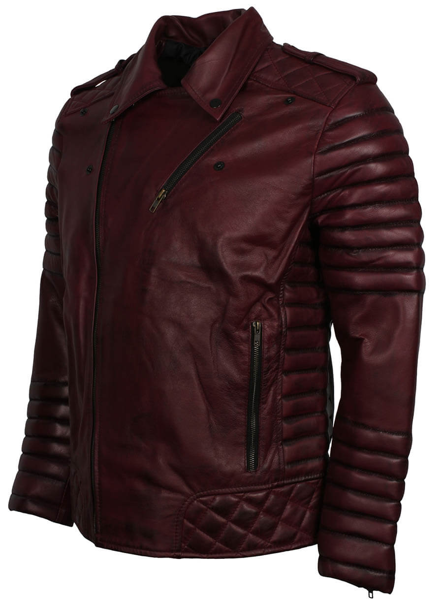 Brando Maroon Leather Motorcycle Jacket