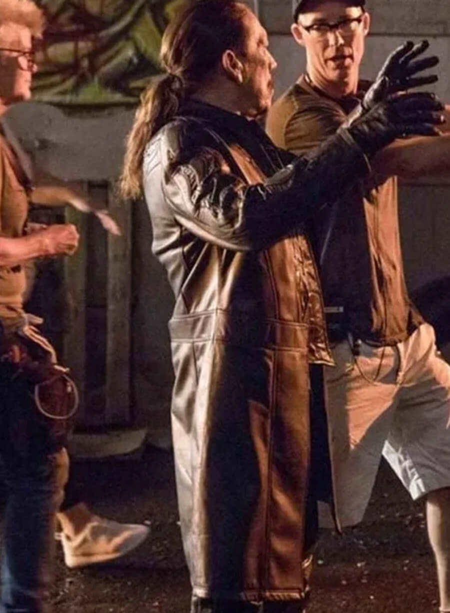 Breacher The Flash S04 Black Leather Coat