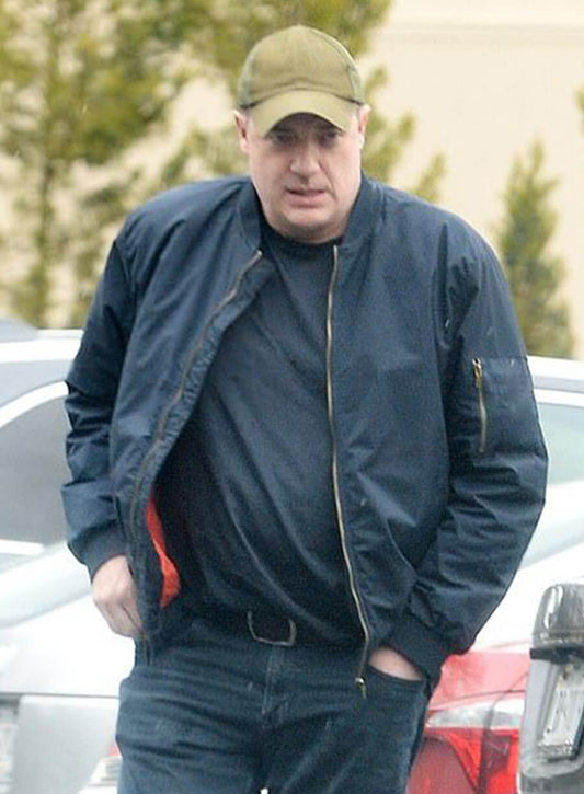 Brendan Fraser Blue Bomber Jacket