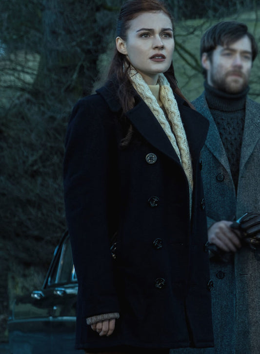 Brianna Randall Outlander Black Wool Coat
