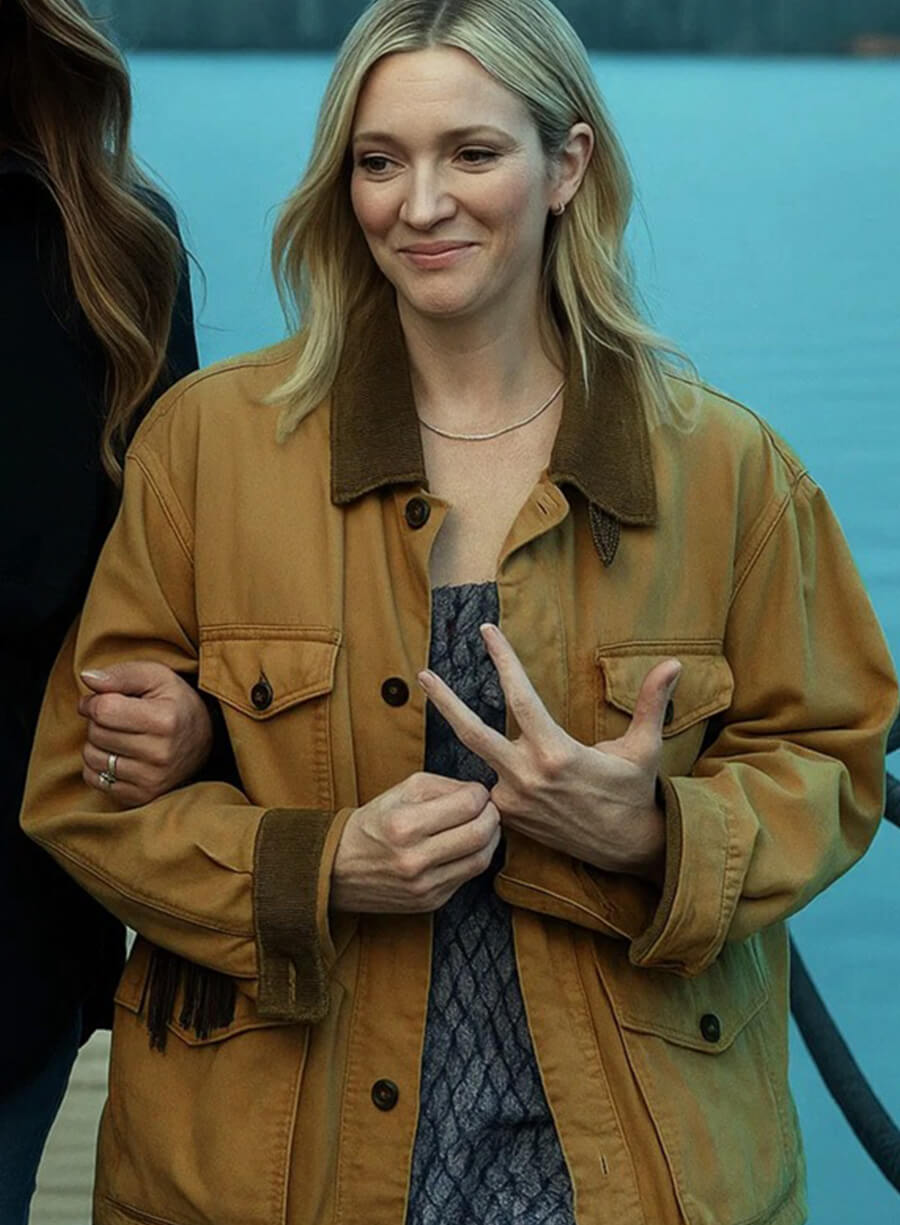 Brittany Snow The Hunting Wives 2025 Brown Jacket