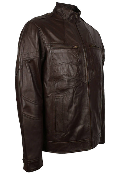Brown Vintage Men Leather Jacket