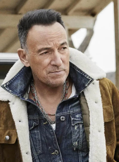 Bruce Springsteen Brown Shearling Jacket