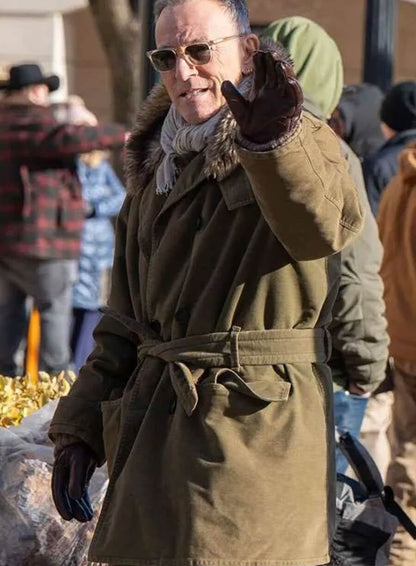 Bruce Springsteen Green Hooded Coat