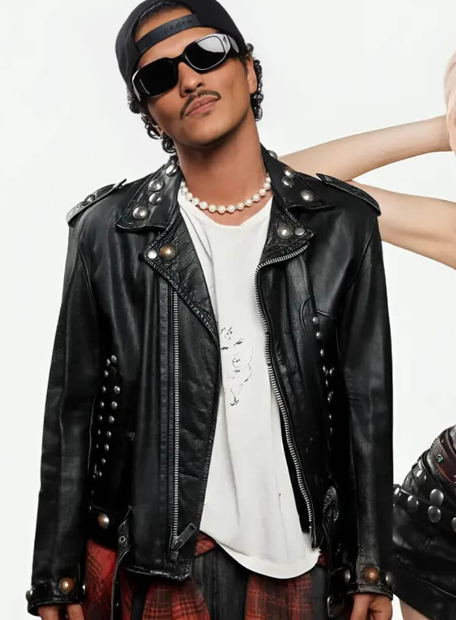 Bruno Mars Apt Black Leather Jacket
