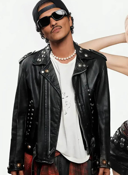Bruno Mars Apt Black Leather Jacket