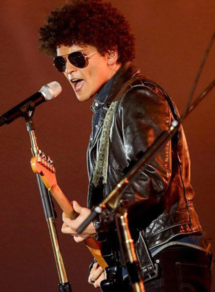 Bruno Mars Black Leather Jacket