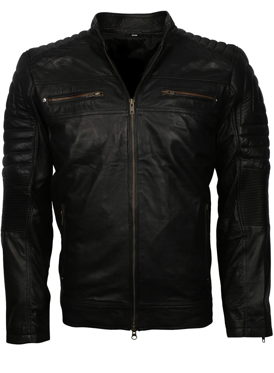 Cafe Racer Black Leather Jacket