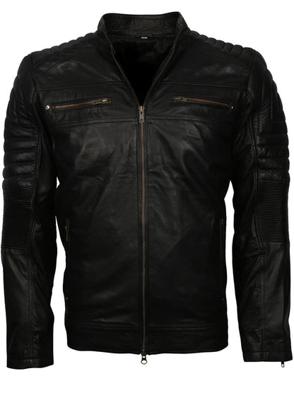 Cafe Racer Black Leather Jacket