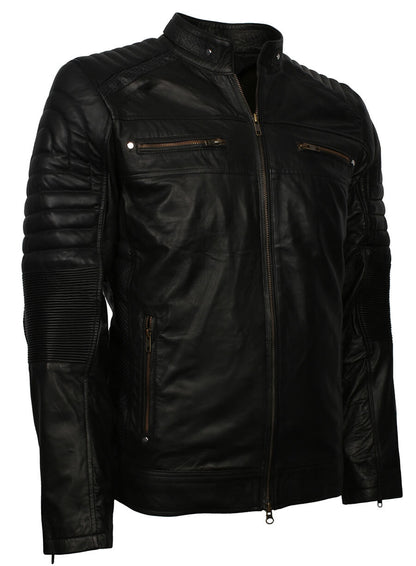 Cafe Racer Black Leather Jacket