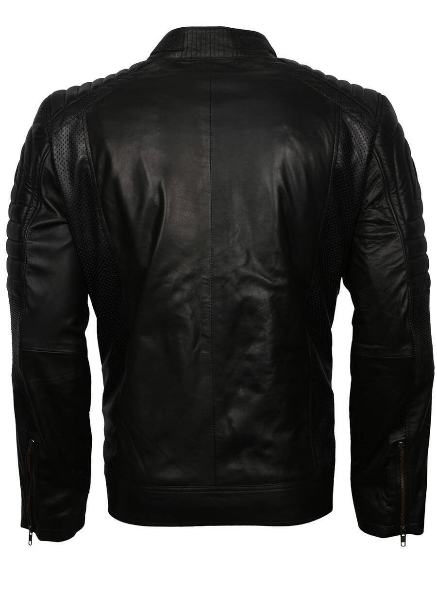 Cafe Racer Black Leather Jacket