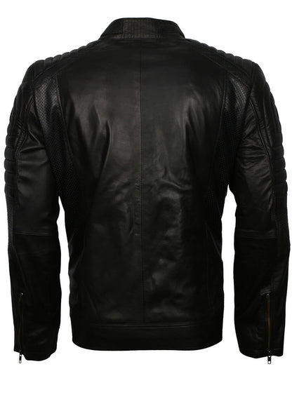 Cafe Racer Black Leather Jacket