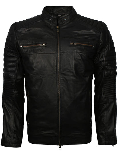 Cafe Racer Black Leather Jacket