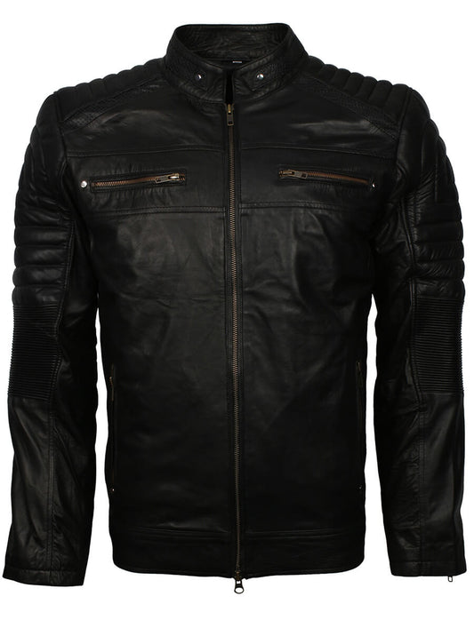 Cafe Racer Black Leather Jacket