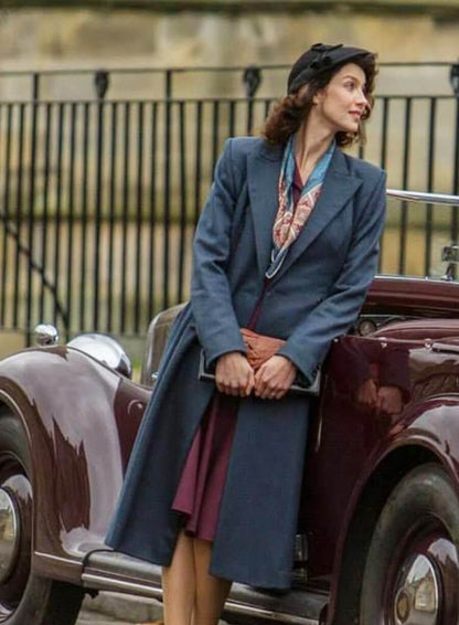 Caitriona Balfe Outlander S03 Grey Wool Coat