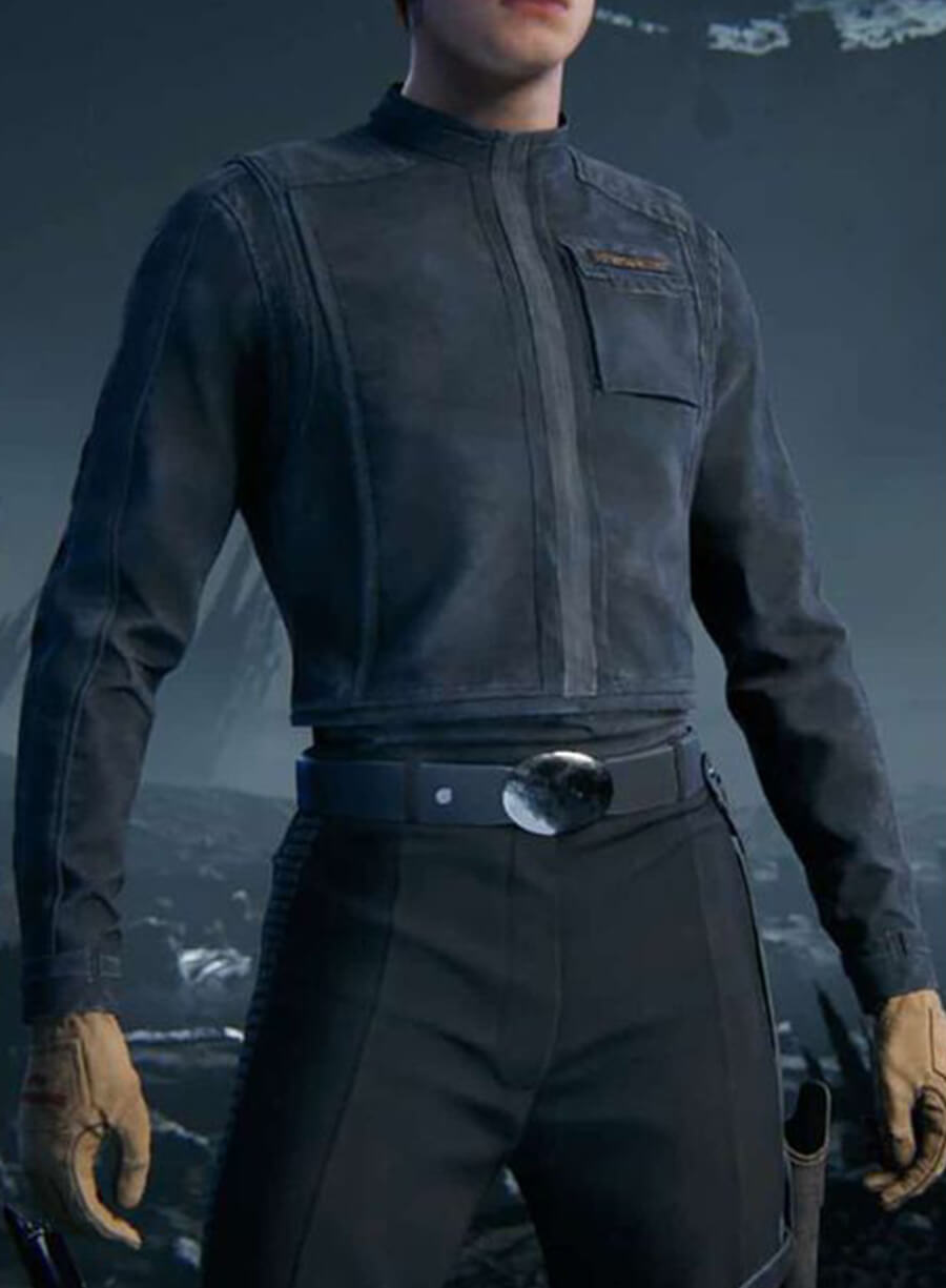 Cal Kestis Black Suede Leather Jacket