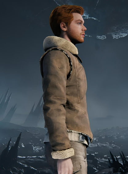 Cal Kestis Brown Suede Leather Jacket
