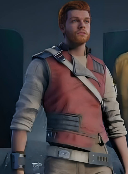 Cal Kestis Star Wars Jedi: Survivor Maroon Leather Vest