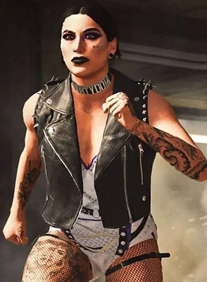 Call Of Duty Rhea Ripley Black Leather Vest