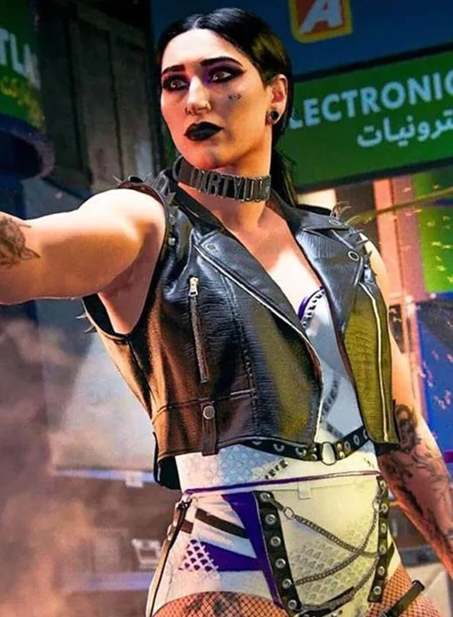 Call Of Duty Rhea Ripley Black Leather Vest