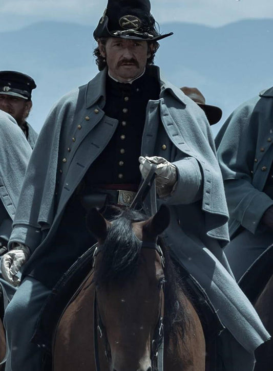 Captain Edmund Dellinger American Primeval 2025 Grey Coat