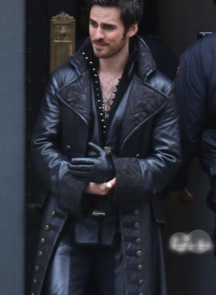 Captain Hook Once Upon a Time Black Leather Coat