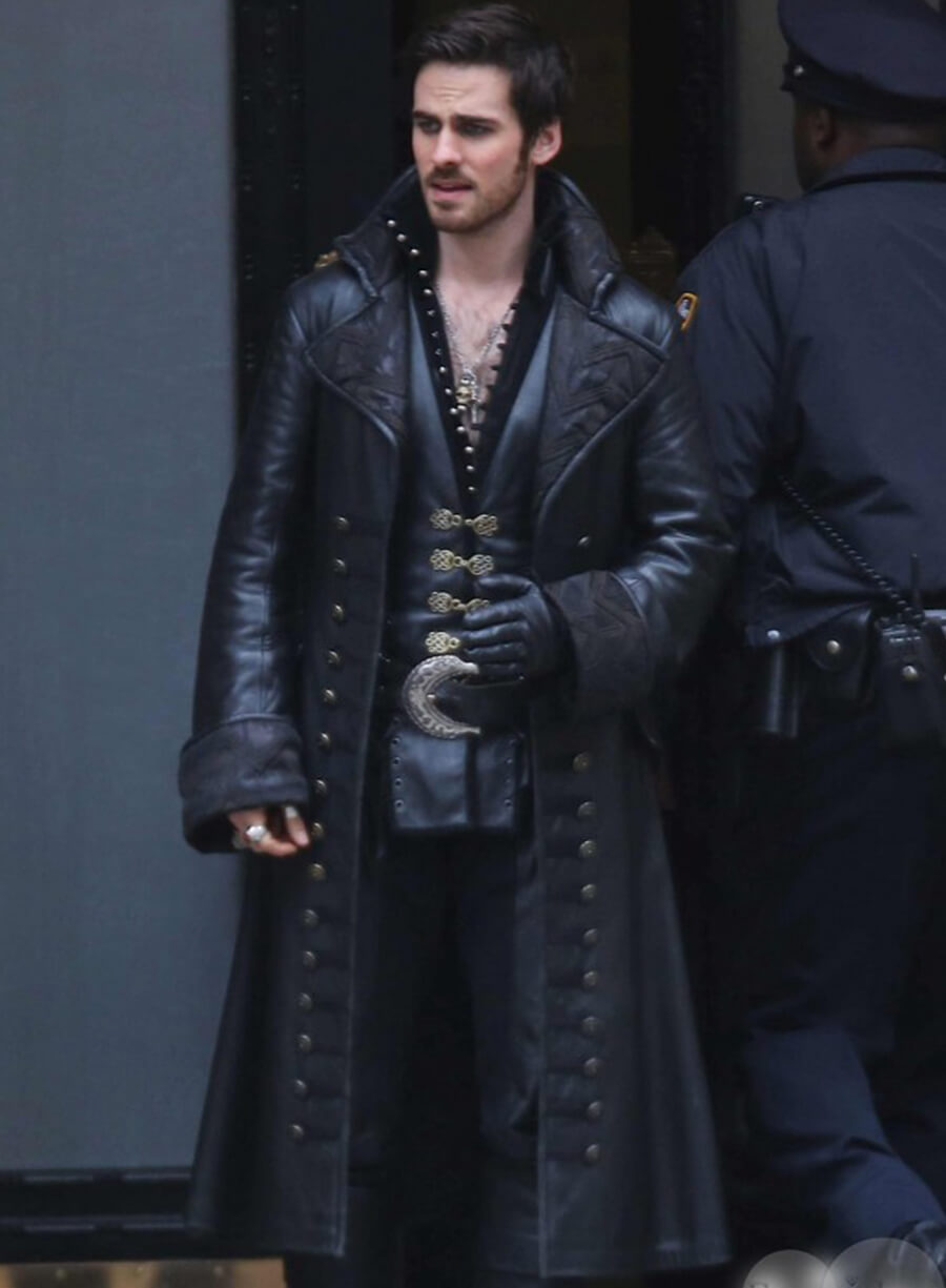 Captain Hook Once Upon a Time Black Leather Coat