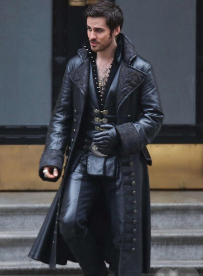 Captain Hook Once Upon a Time Black Leather Coat