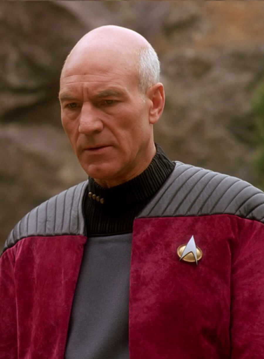 Captain Picard Star Trek Next Generation Red Suede Jacket