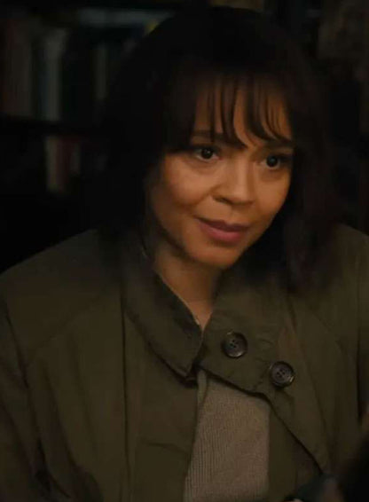 Carmen Ejogo Fountain of Youth Green Jacket
