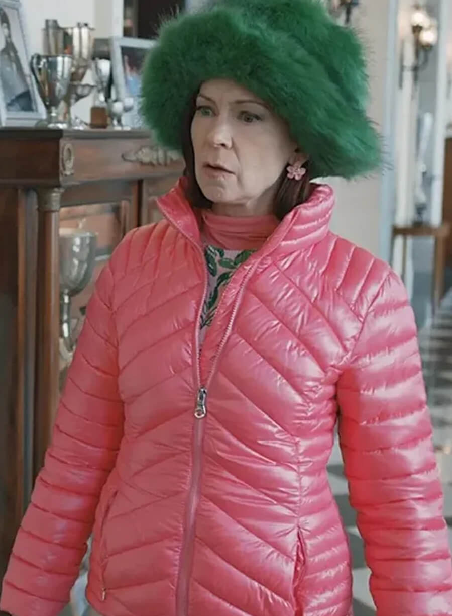 Carrie Preston Elsbeth S02 Pink Puffer Jacket