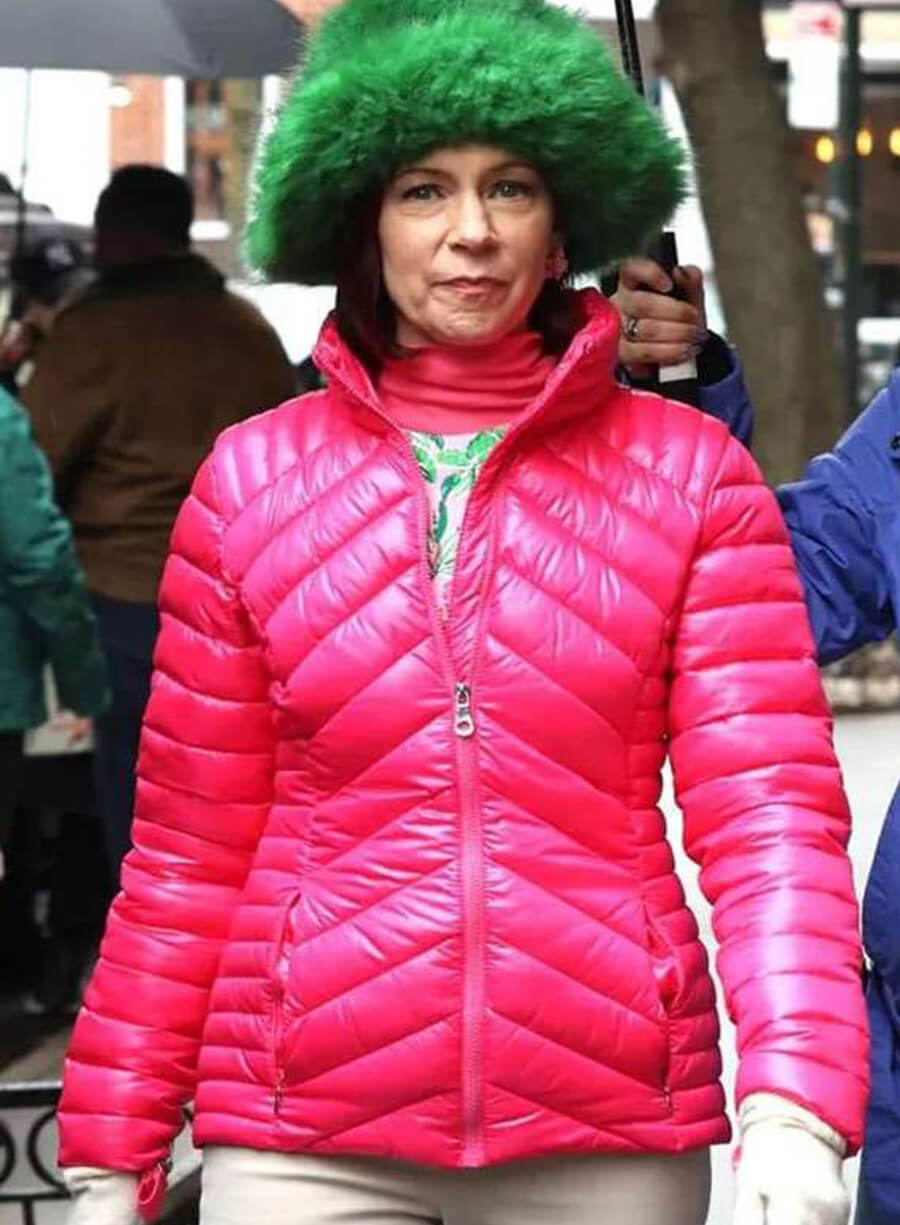 Carrie Preston Elsbeth S02 Pink Puffer Jacket