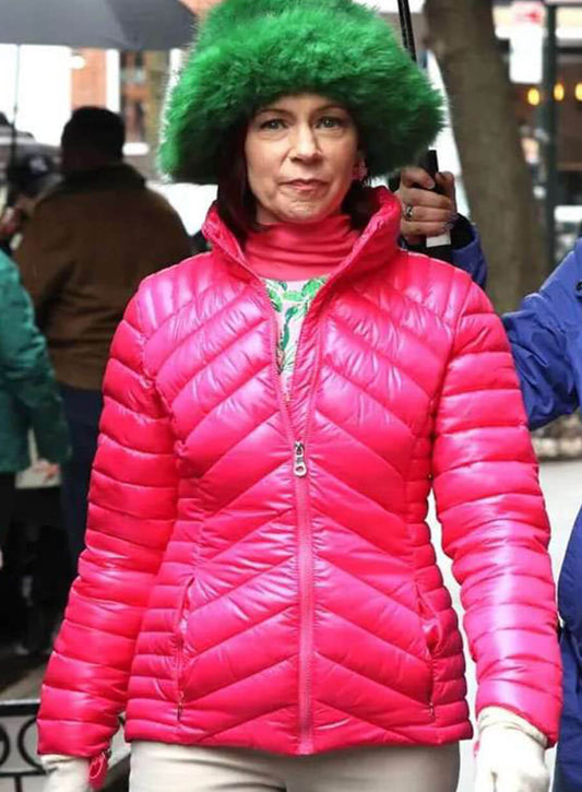 Carrie Preston Elsbeth S02 Pink Puffer Jacket