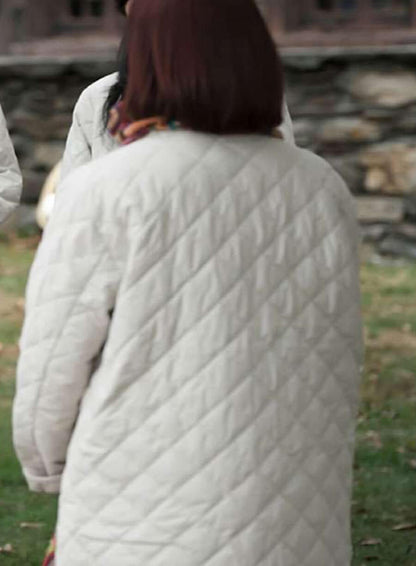 Carrie Preston Elsbeth S02 White Quilted Coat