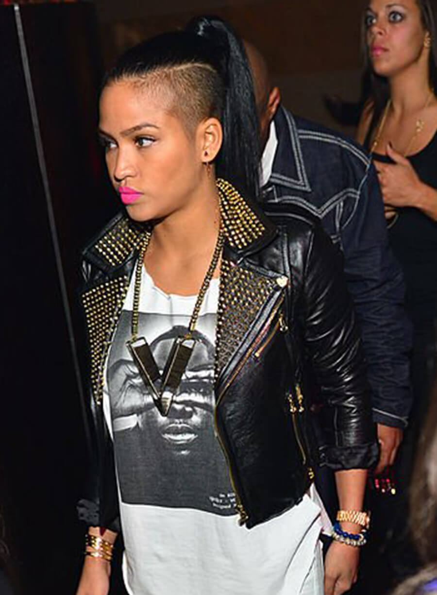 Cassie Ventura Black Leather Jacket