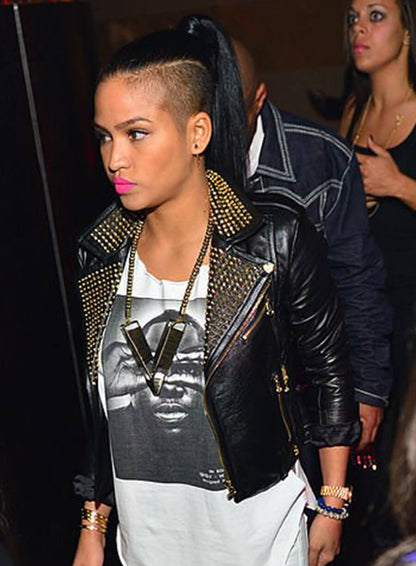 Cassie Ventura Black Leather Jacket