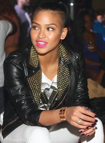 Cassie Ventura Black Leather Jacket
