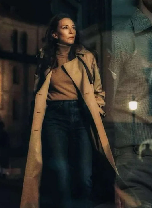 Cate Blanchett Black Bag 2025 Trench Coat