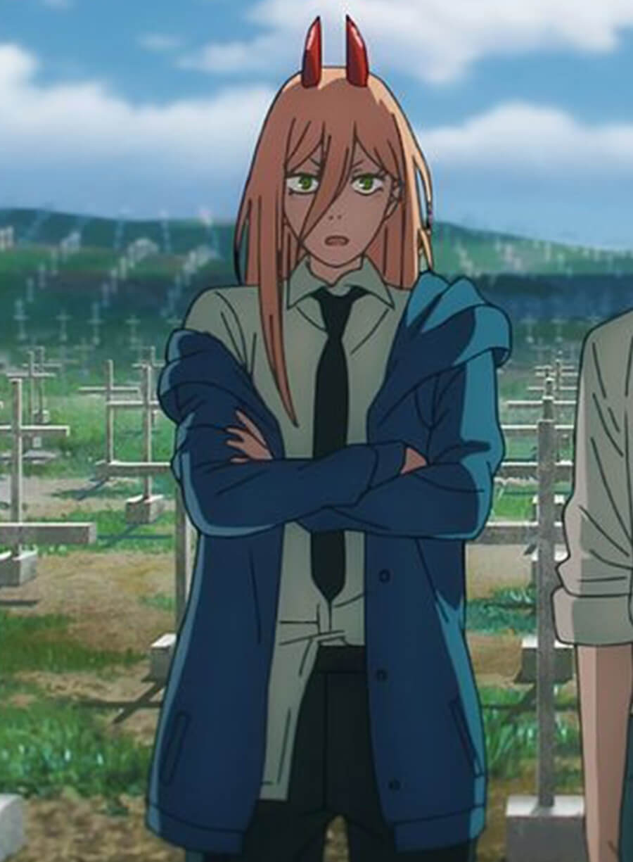 Chainsaw Man Power Oversized Blue Jacket