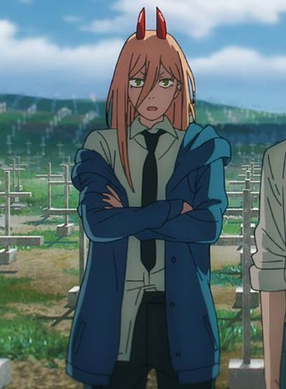 Chainsaw Man Power Oversized Blue Jacket