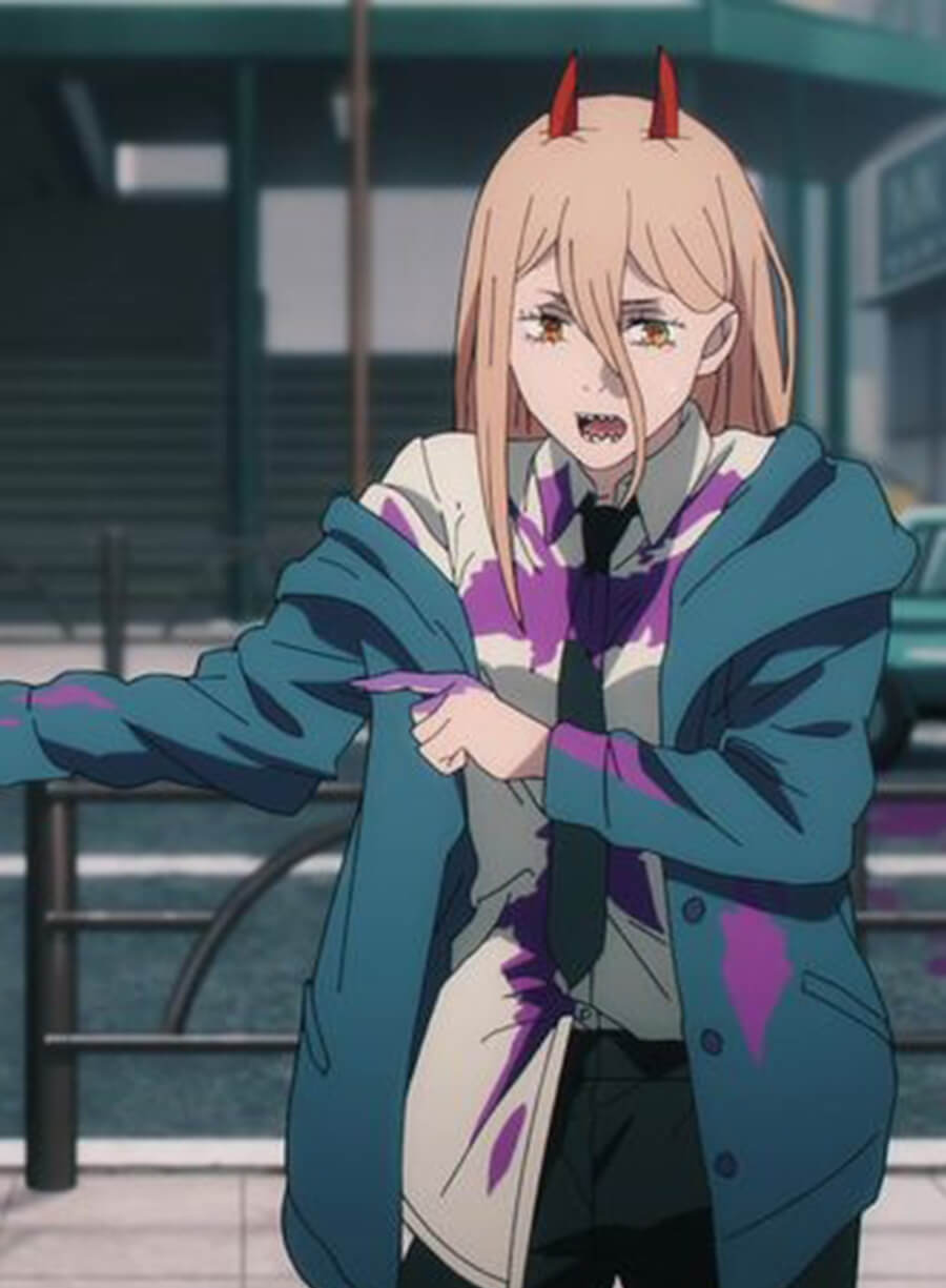 Chainsaw Man Power Oversized Blue Jacket