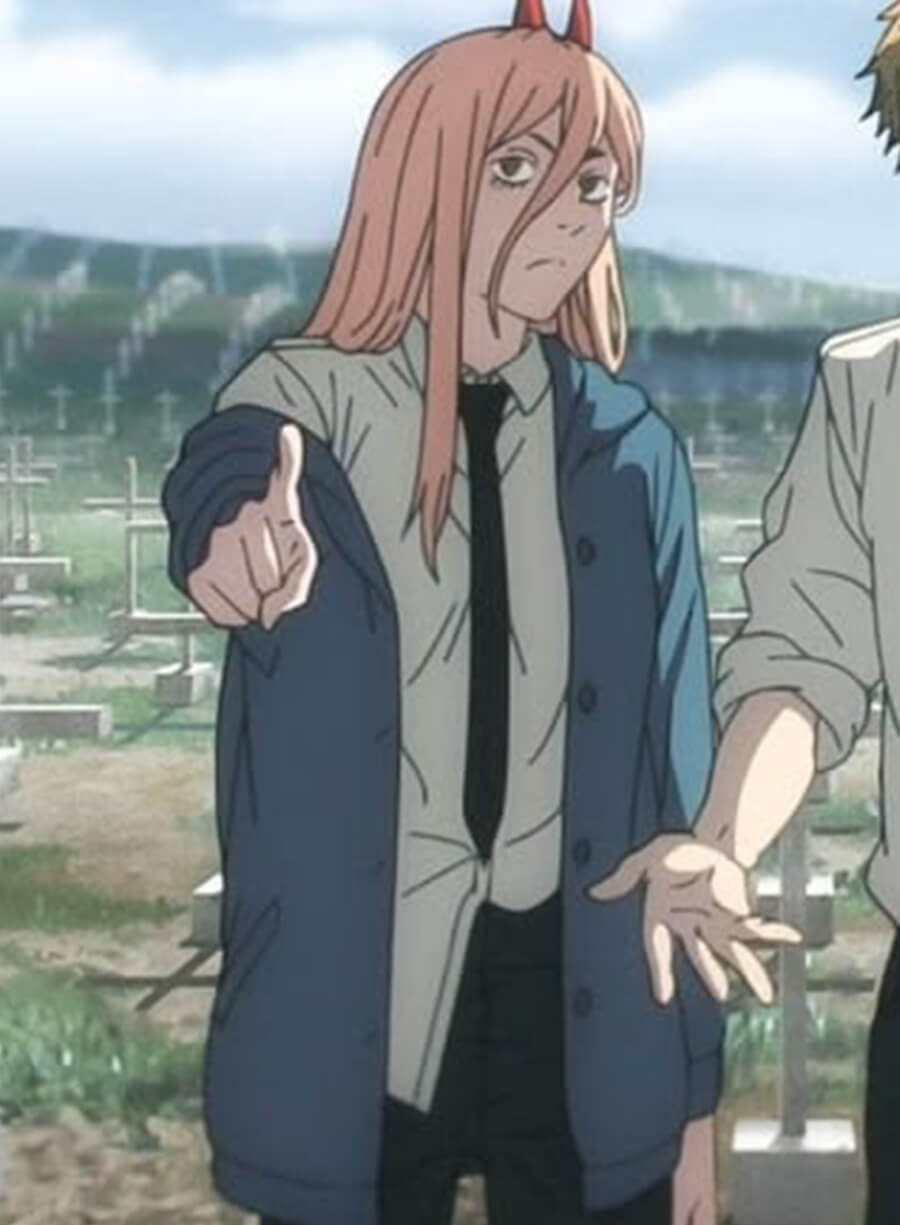Chainsaw Man Power Oversized Blue Jacket