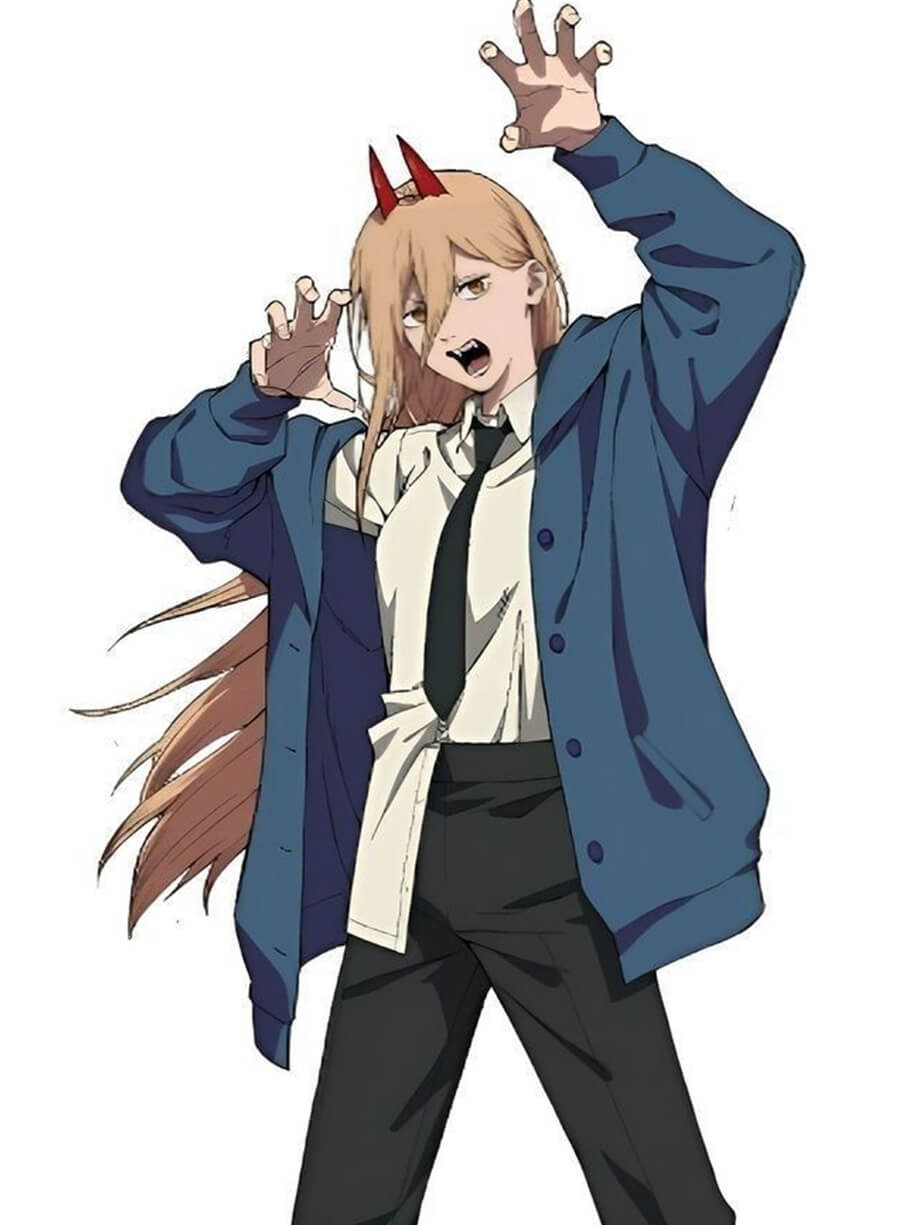 Chainsaw Man Power Oversized Blue Jacket