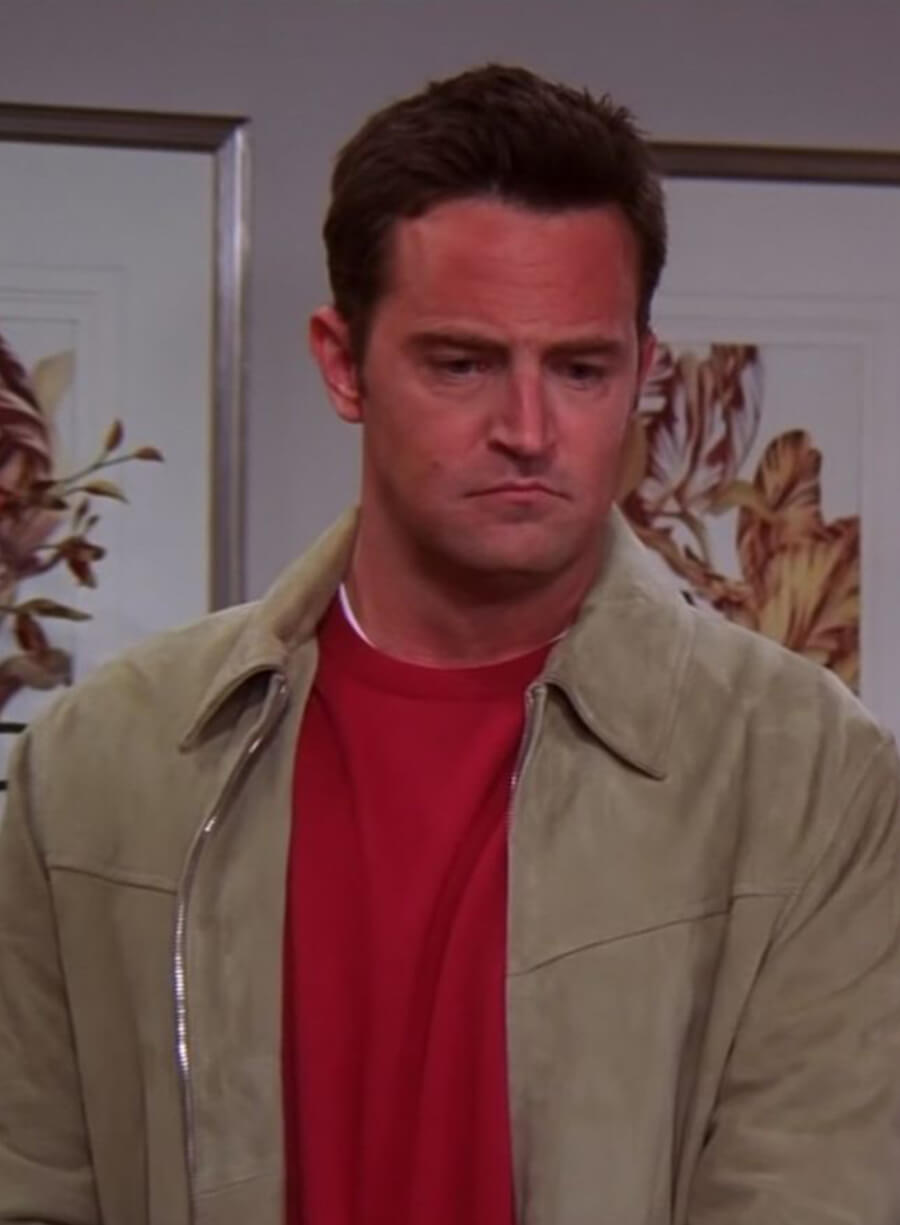 Chandler Bing Friends Beige Suede Jacket