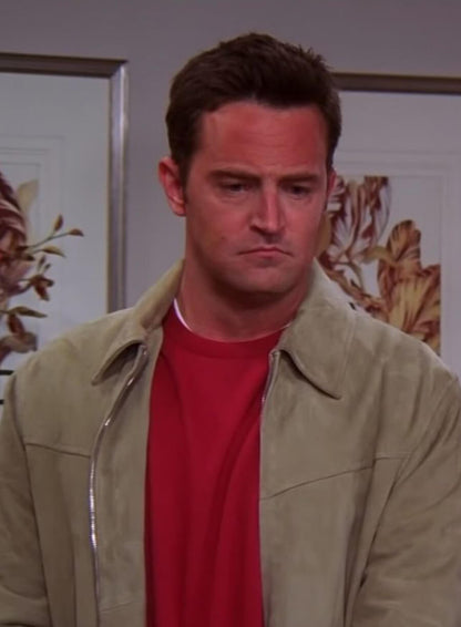 Chandler Bing Friends Beige Suede Jacket