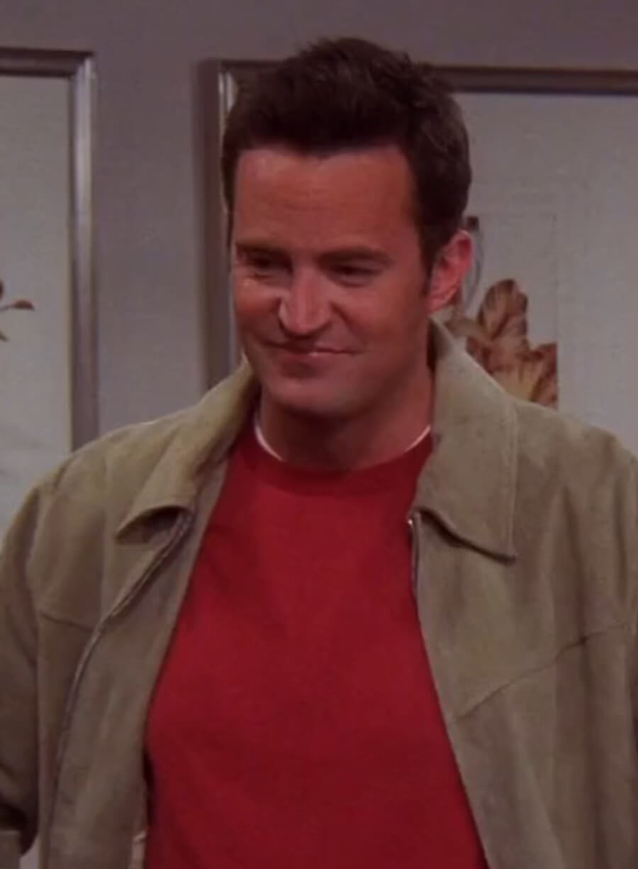 Chandler Bing Friends Beige Suede Jacket
