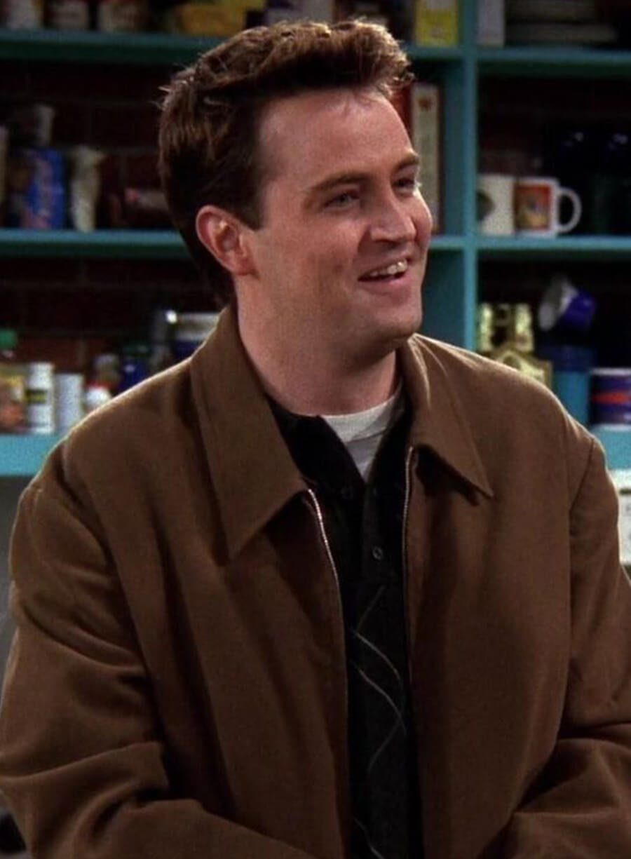 Chandler Bing Friends Brown Wool Jacket