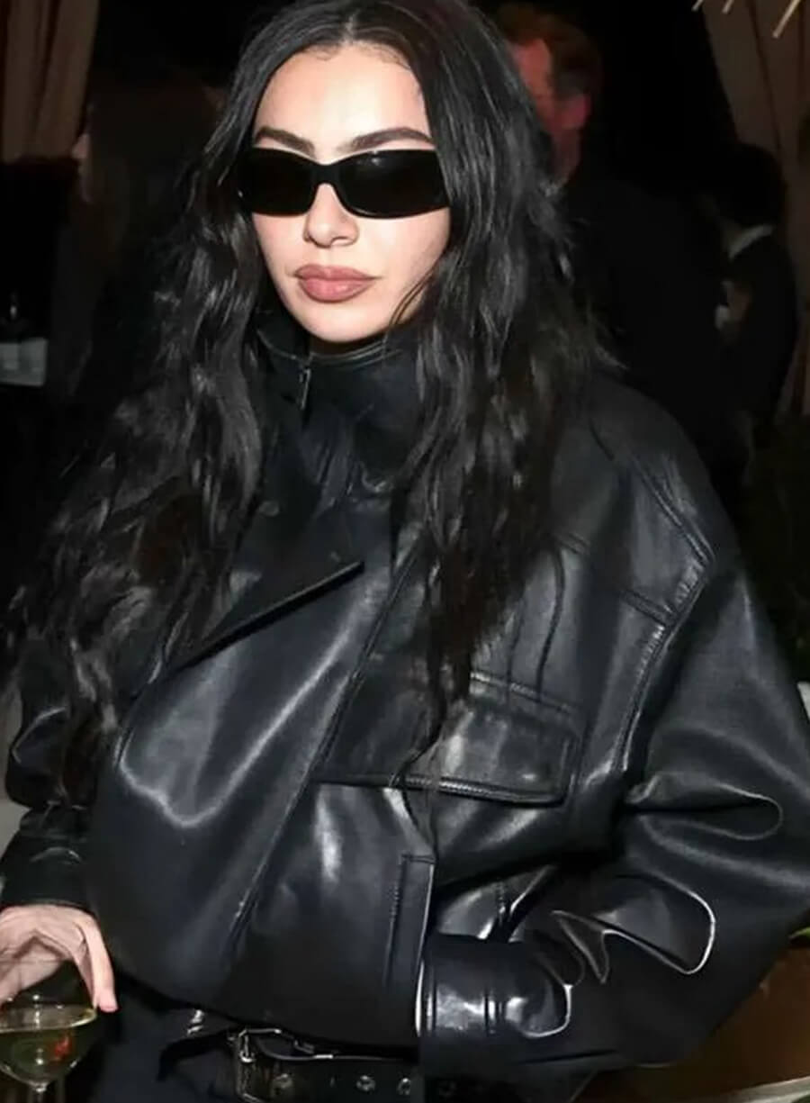 Charli XCX Marty Supreme Black Leather Jacket