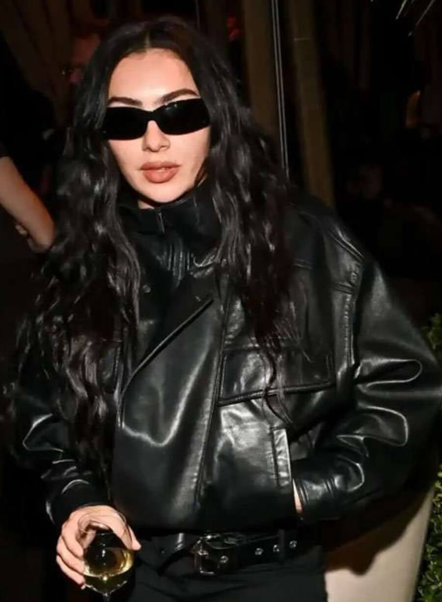 Charli XCX Marty Supreme Black Leather Jacket