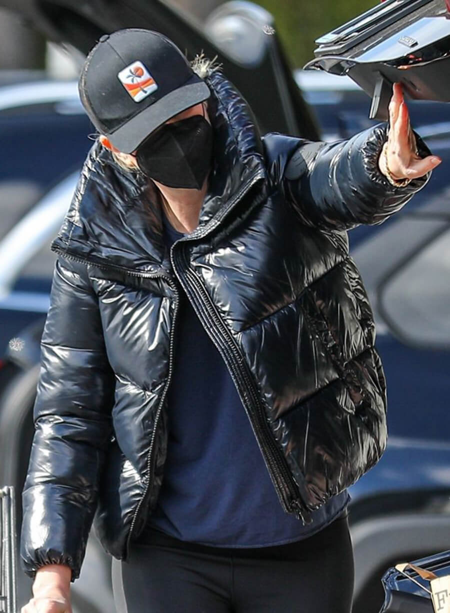 Charlize Theron Black Puffer Jacket